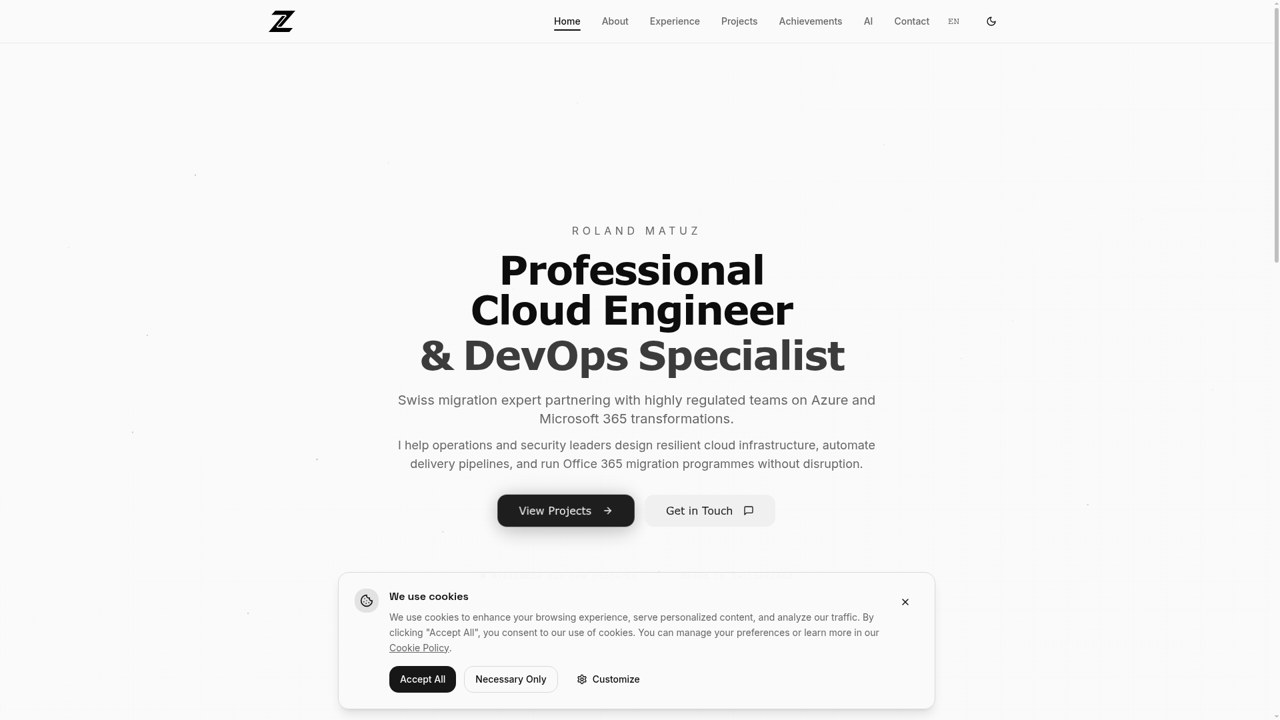 Personal Website — Mono Future Folio — portfolio & CV preview